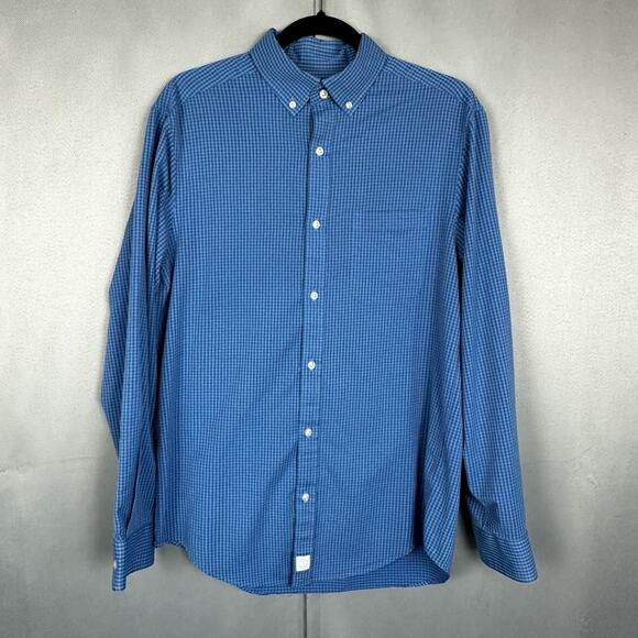 Men's Vineyard Vines Performance Blue Gray Classic Fit Murray Button Up Shirt M - Picture 1 of 5